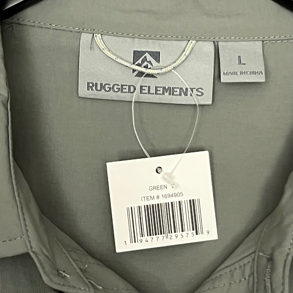 Rugged Elements Hiking Shirt Mens Large Green Mesh Vented Nylon Stretch - Picture 6 of 12